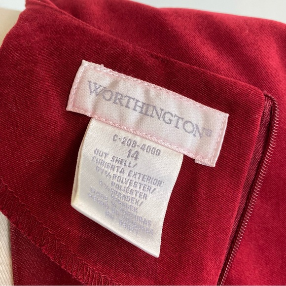 Woman’s Worthington red short sleeve  career dress size 14 - Picture 2 of 4